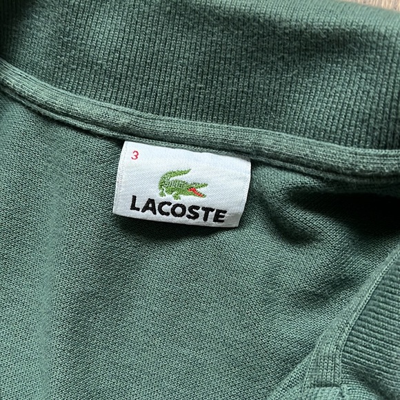 Lacoste muted olive/forest green polo. - Picture 2 of 3
